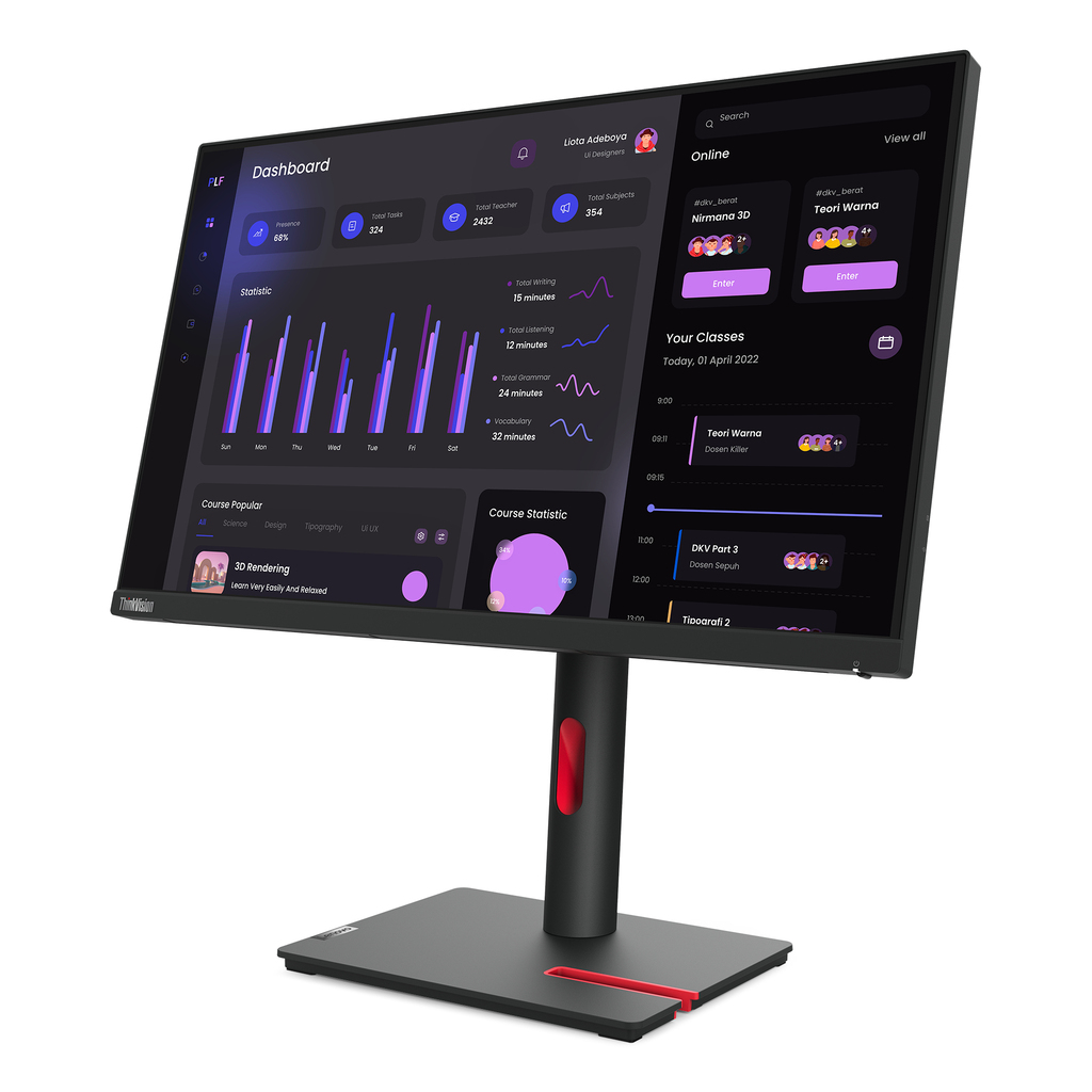 Lenovo ThinkVision T24i-30 LED display 60.5 cm (23.8") 1920 x 1080 pixels Full HD Black - Image 7