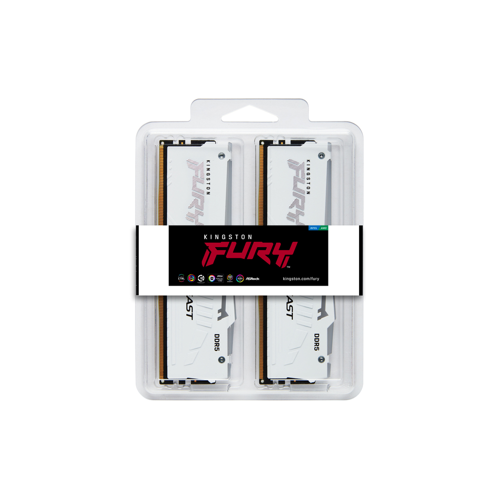 Kingston Technology FURY Beast 32GB 6000MT/s DDR5 CL30 DIMM (Kit of 2) White RGB EXPO - Image 5