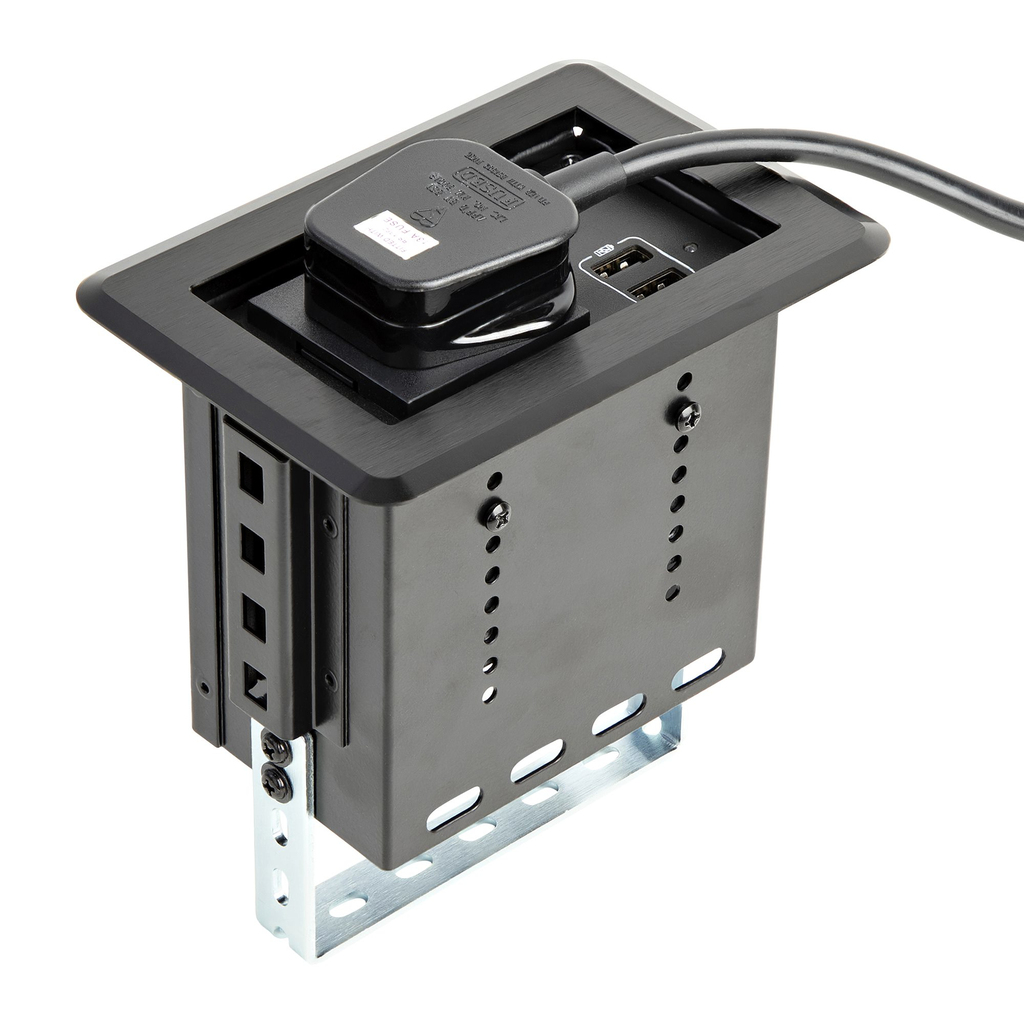 StarTech.com Conference Table Power Center with 1x CE Certified BS1363 AC Outlet & 2x USB BC 1.2 - Recessed In-Table/Desk Power - Image 8