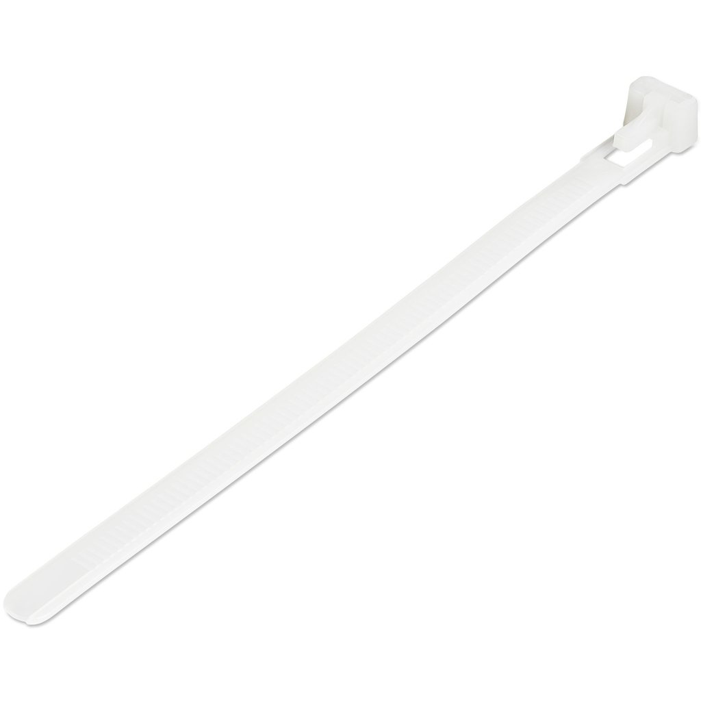 StarTech.com 6"(15cm) Reusable Cable Ties - 1/4"(7mm) wide, 1-3/8"(35mm) Bundle Dia. 50lb(22kg) Tensile Strength, Releasable Ny