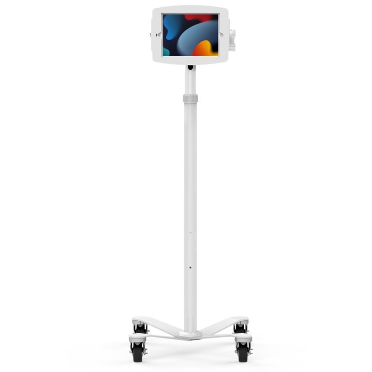 Compulocks iPad mini 8.3" Space Enclosure Medical Rolling Cart Extended White
