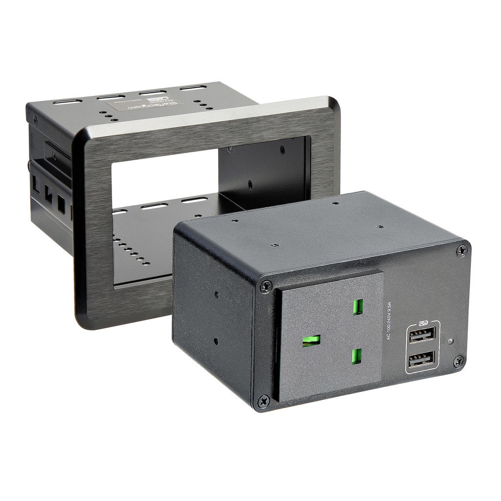 StarTech.com Conference Table Power Center with 1x CE Certified BS1363 AC Outlet & 2x USB BC 1.2 - Recessed In-Table/Desk Power - Image 4