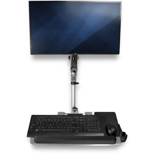 StarTech.com Wall Mount Workstation - Articulating Standing Desk w/ Ergonomic Height Adjustable Monitor Arm & Padded Keyboard T - Image 5