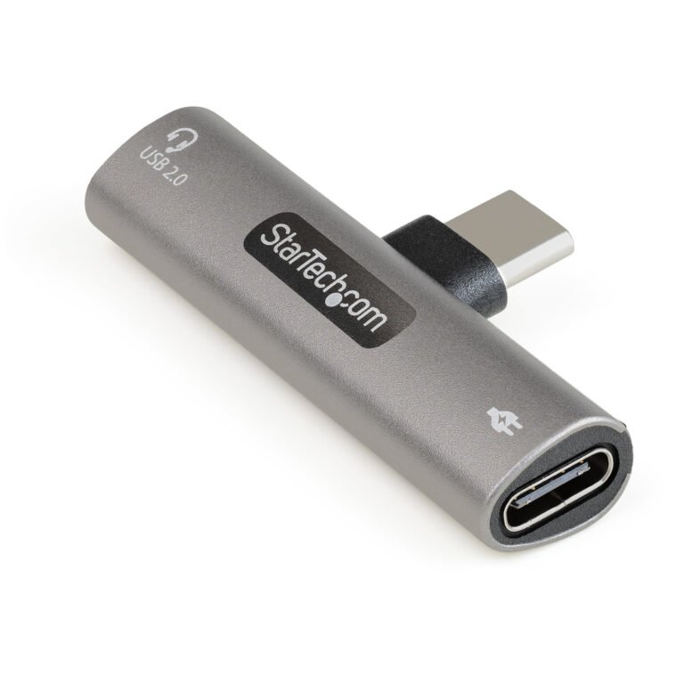 StarTech.com USB C Audio & Charge Adapter - USB-C Audio Adapter w/ USB-C Audio Headphone/Headset Port and 60W USB Type-C Power