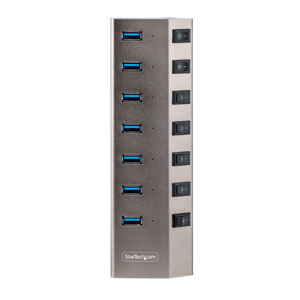 StarTech.com 7-Port Self-Powered USB-C Hub with Individual On/Off Switches, USB 3.0 5Gbps Expansion Hub w/Power Supply, Desktop - Image 5