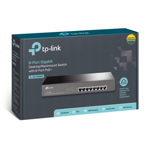 TP-Link TL-SG1008MP network switch Unmanaged Gigabit Ethernet (10/100/1000) Power over Ethernet (PoE) Black - Image 4