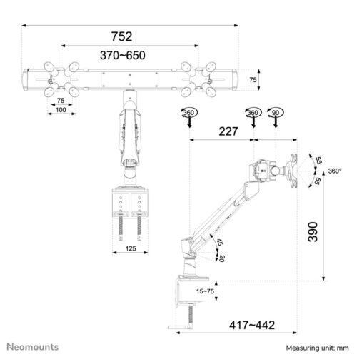 Neomounts FPMA-D940D Monitor arm 10-24" - gas spring - Image 2