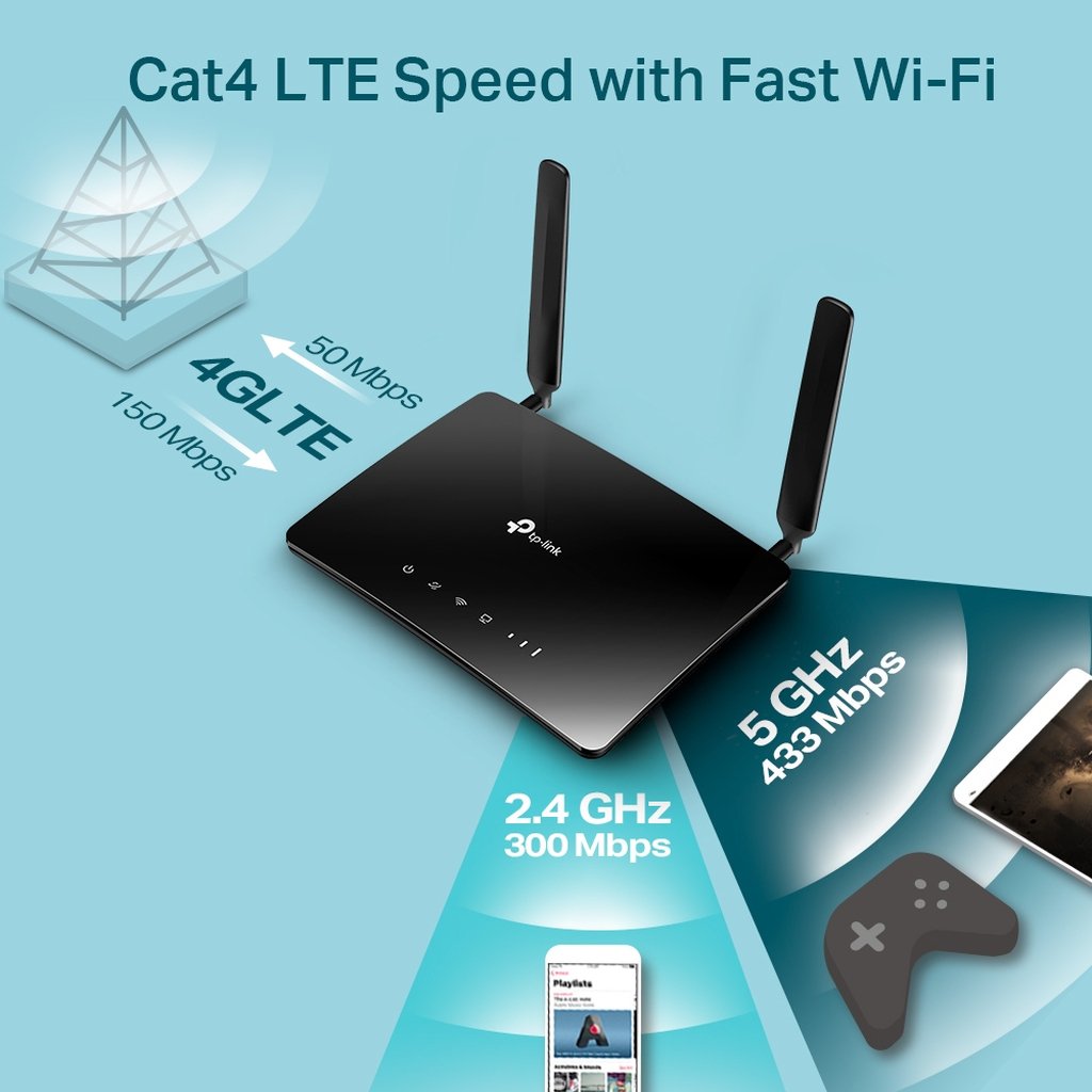 TP-Link Archer MR200 wireless router Fast Ethernet Dual-band (2.4 GHz / 5 GHz) 4G Black - Image 6