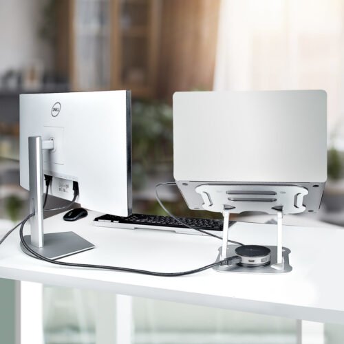 StarTech.com Laptop Stand for Desk, Ergonomic Laptop Stand Adjustable Height, Aluminum, Portable, Supports up to 22lb (10kg), F - Image 3