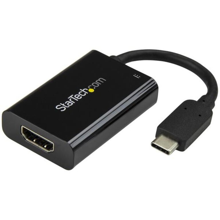 StarTech.com USB C to HDMI 2.0 Adapter with Power Delivery - 4K 60Hz USB Type-C to HDMI Display Video Converter - 60W PD Pass-T