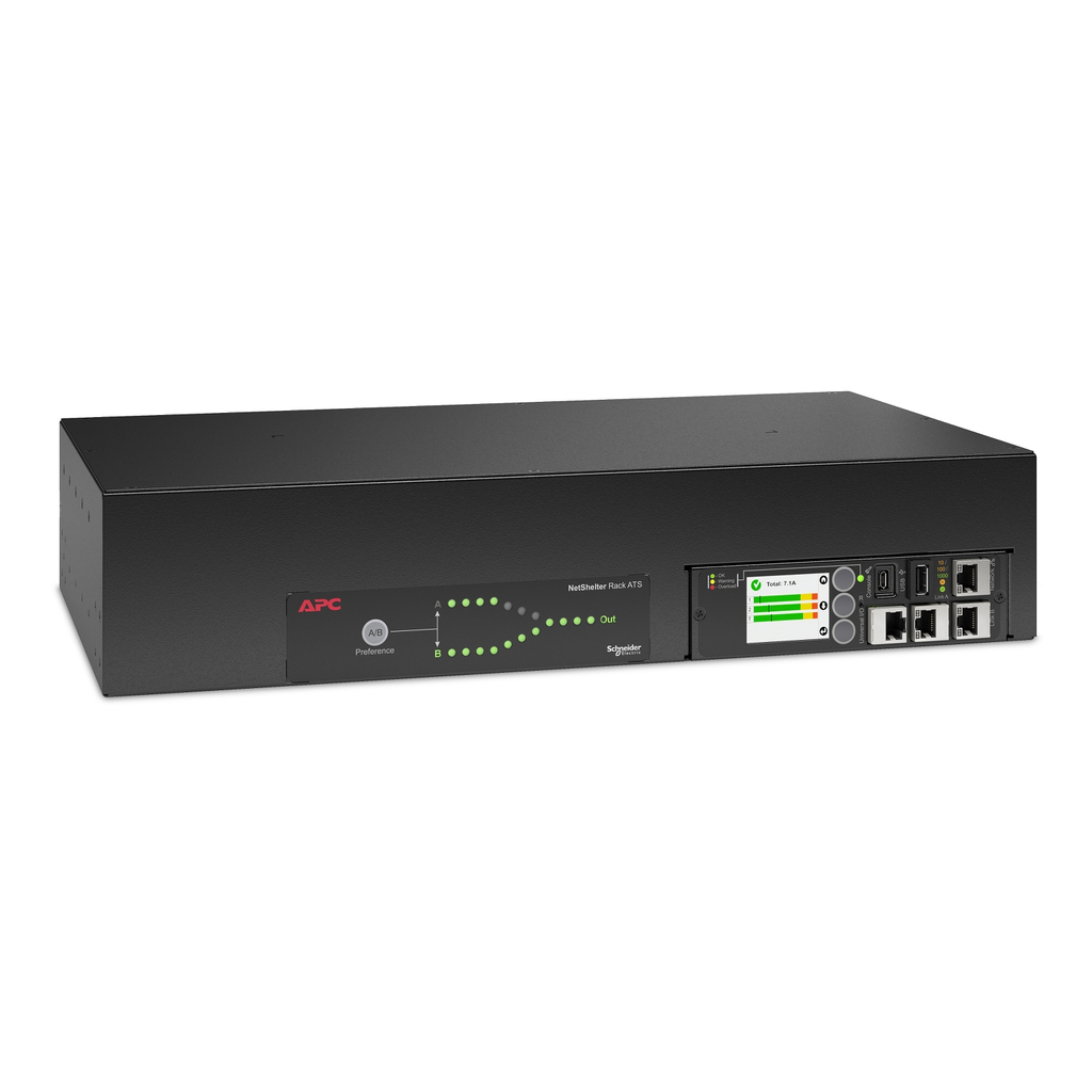 APC Netshelter Rack Automatic Transfer Switch, 2U, 32A, 230V, 2 IEC 309 IN, 16 C13, 2 C19 OUT, 50/60 Hz - Image 4
