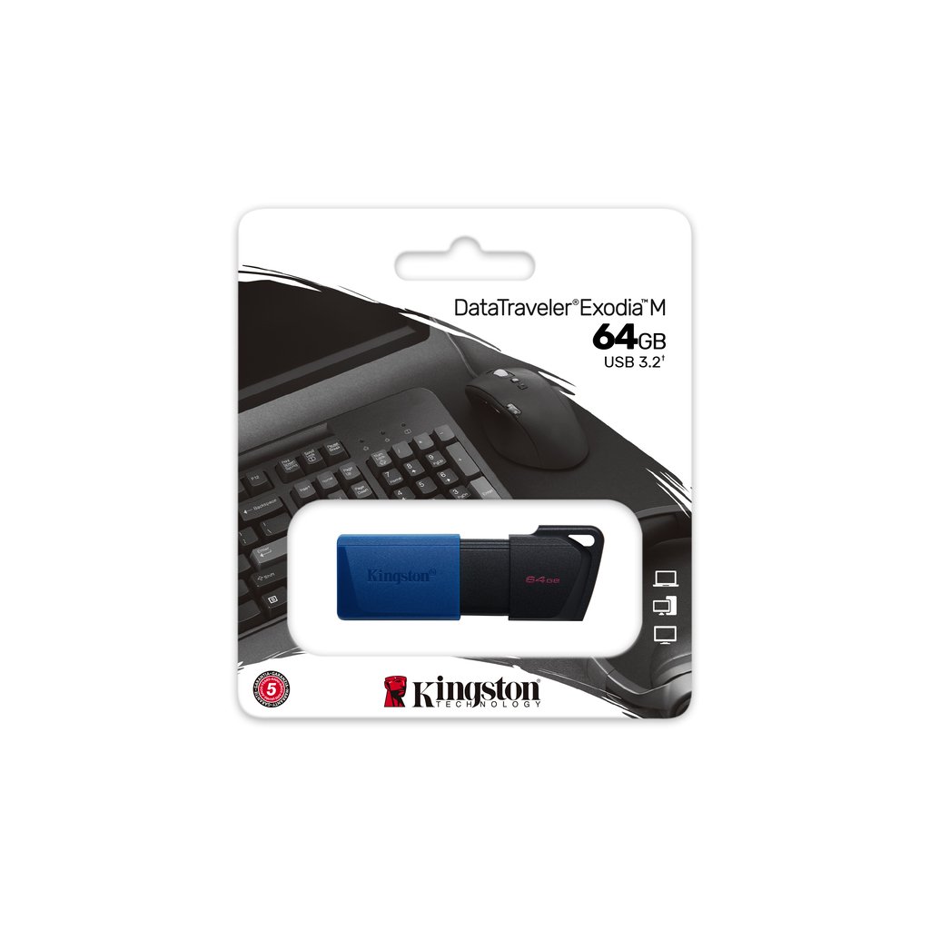 Kingston Technology DataTraveler 64GB USB3.2 Gen 1 Exodia M (Black + Blue) - Image 6