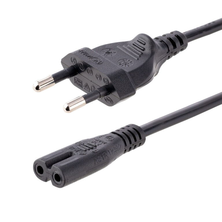 StarTech.com 2m (6ft) Laptop Power Cord, EU Plug to C7, 2.5A 250V, 18AWG, Laptop Replacement Cord, Printer Power Cable, Laptop