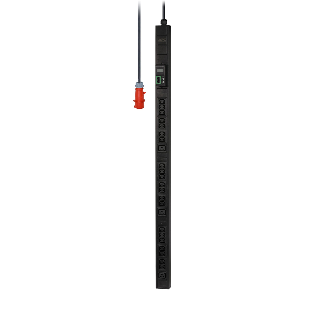 APC Easy Rack PDU, Metered, 0U, 3 Phase, 11kW, 230V, 16A, 21 x C13 and 3 x C19 outlets, IEC60309 3P+N+PE inlet