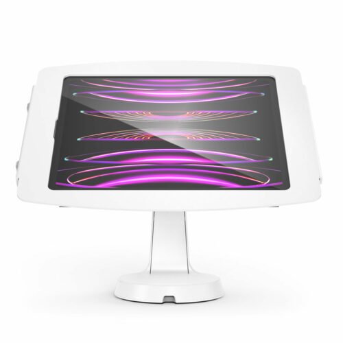 Compulocks iPad Pro 12.9" (3-6th Gen) Space Enclosure Mast Counter Stand - White - Image 2