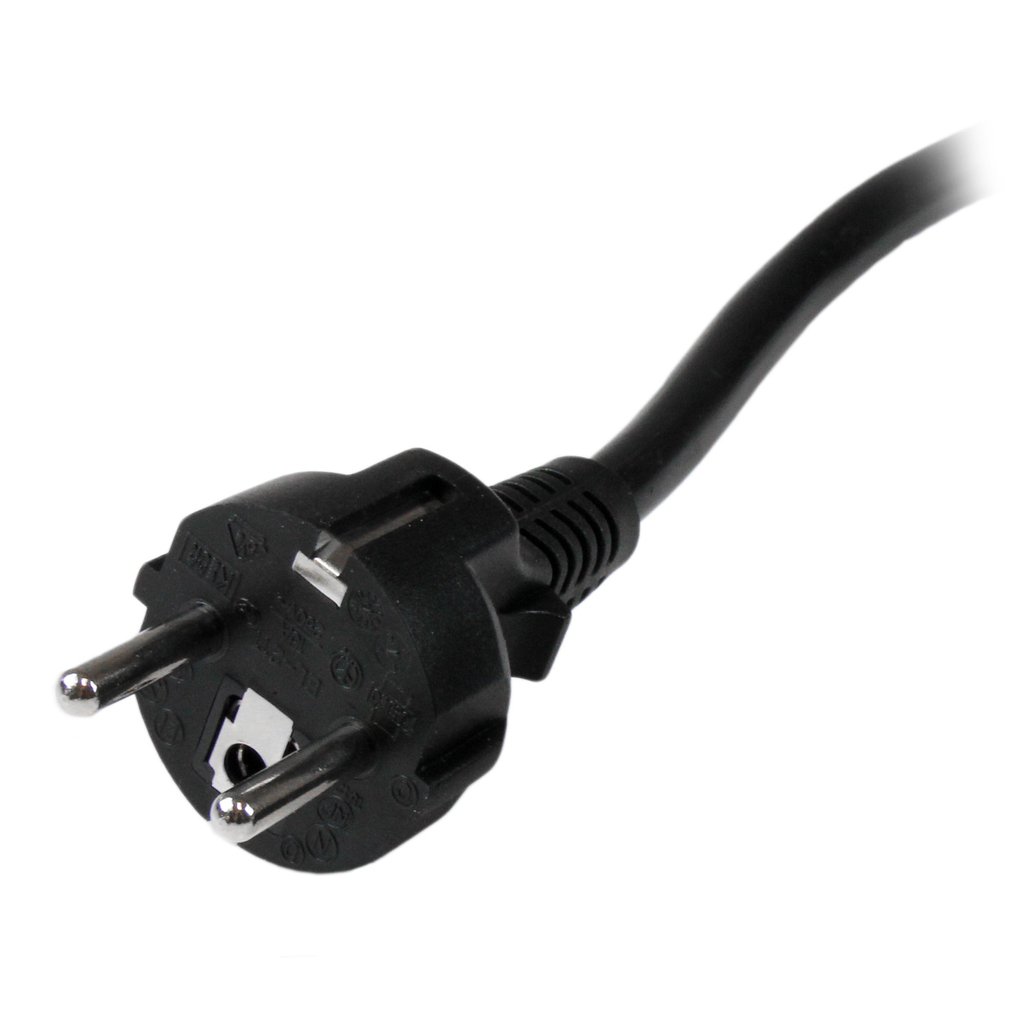 StarTech.com 2m (6ft) Computer Power Cord, 16AWG, EU Schuko to C19, 16A 250V, Black Replacement AC Power Cord, Printer Power Co - Image 2