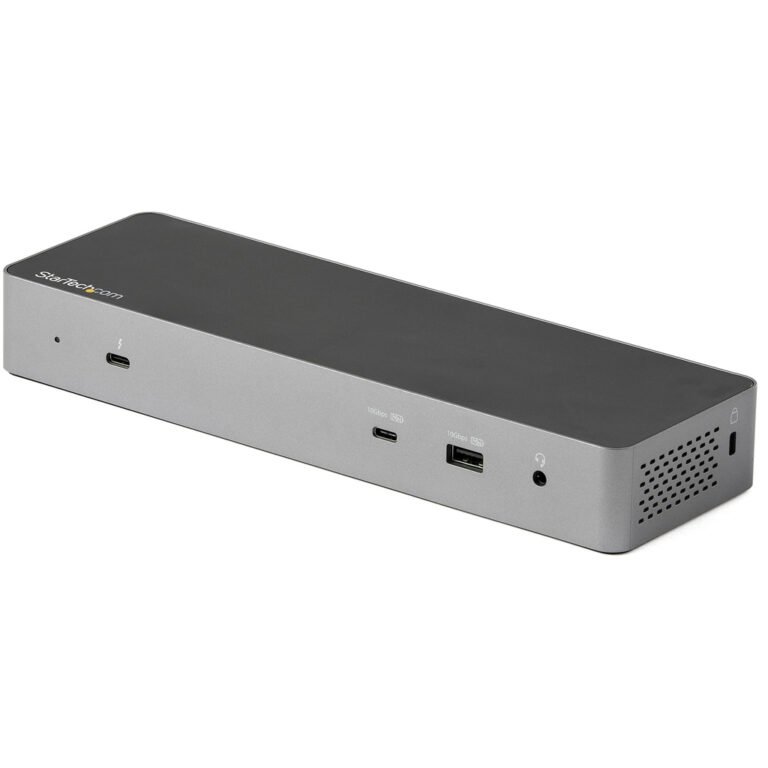 StarTech.com Thunderbolt 3 Dock w/ USB-C Host Compatibility - Dual 4K 60Hz DisplayPort 1.4 or Dual HDMI Monitors - Single 8K -