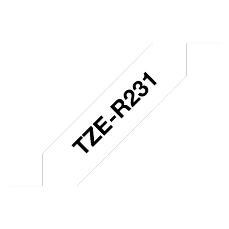 Brother TZE-R231 label-making tape Black on white