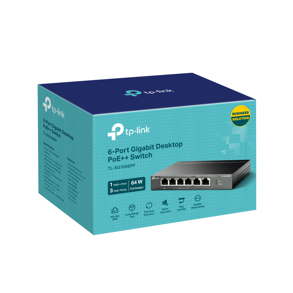 TP-Link 6-Port Gigabit Desktop Switch with 3-Port PoE+ and 1-Port PoE++ - Image 4