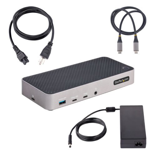 StarTech.com USB-C Triple Monitor Docking Station - HDMI/DP Triple 4k USB-C Dock - 5x USB Hub - GbE - 100W PD - Universal Multi - Image 3