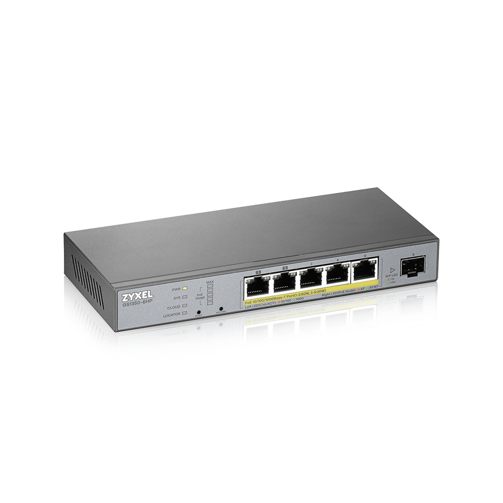 Zyxel GS1350-6HP Managed L2 Gigabit Ethernet (10/100/1000) Power over Ethernet (PoE) Grey - Image 4