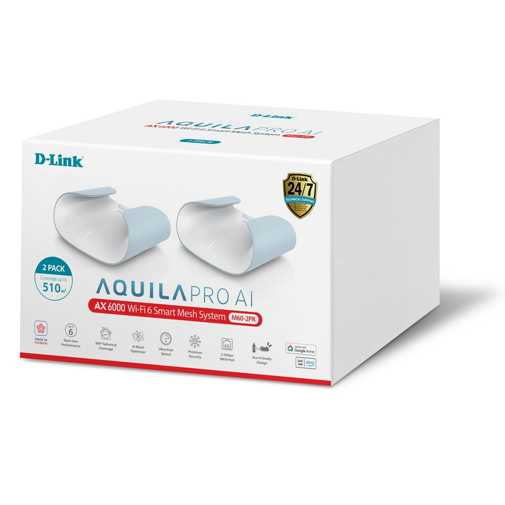 D-Link AQUILA PRO AI AX6000 Wi-Fi 6 Smart Mesh System - 2 Pack - Image 5