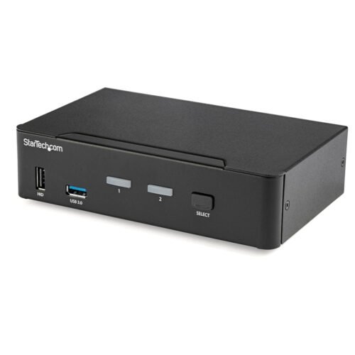 StarTech.com 2 Port DisplayPort KVM Switch - 4K 60Hz - Single Display - Dual Port UHD DP 1.2 USB KVM Switch with Integrated USB