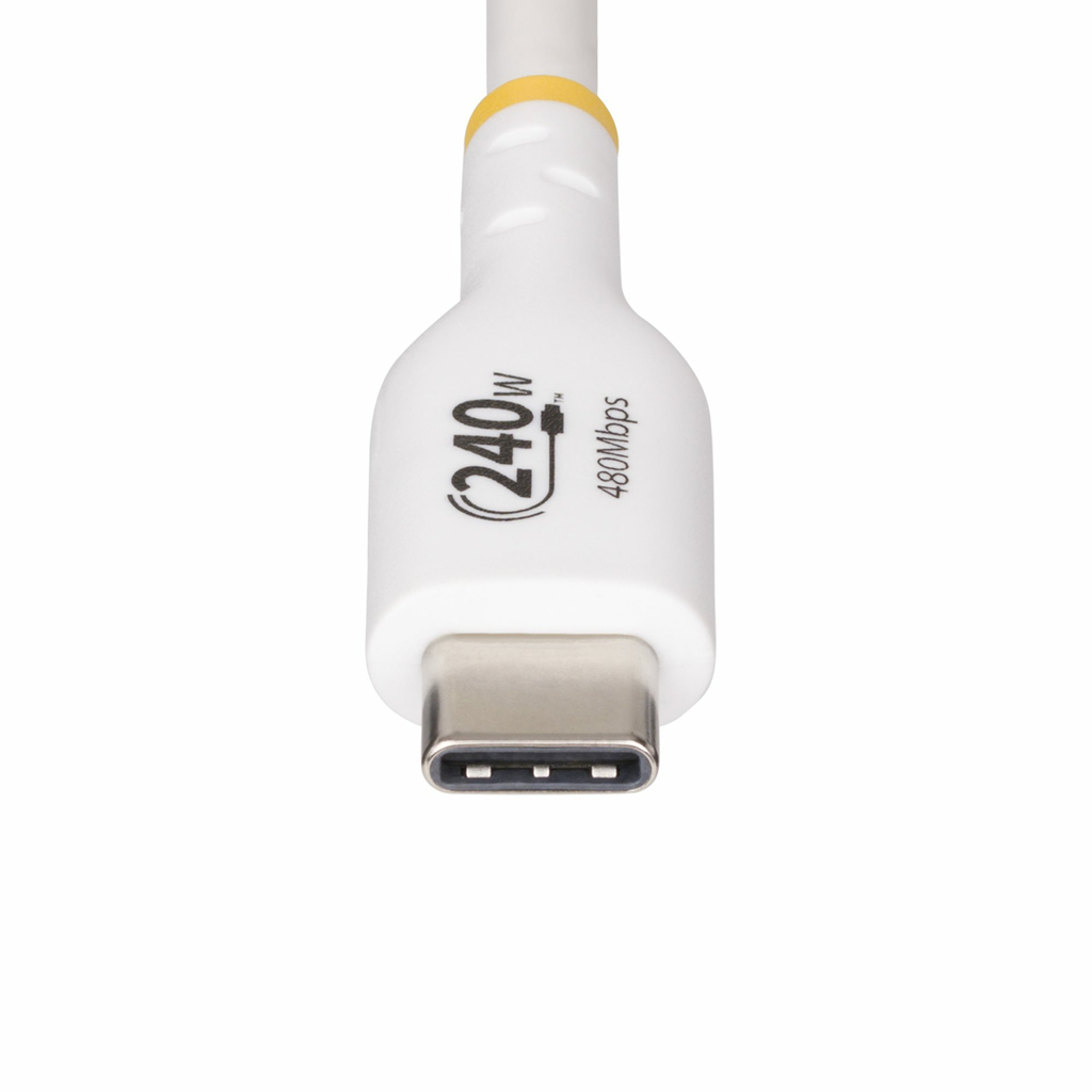 StarTech.com 3m White USB-C Charging Cable, USB-IF Certified USB C Cable, 240W PD EPR, USB 2.0 Type-C Laptop Charger Cord, USB- - Image 3