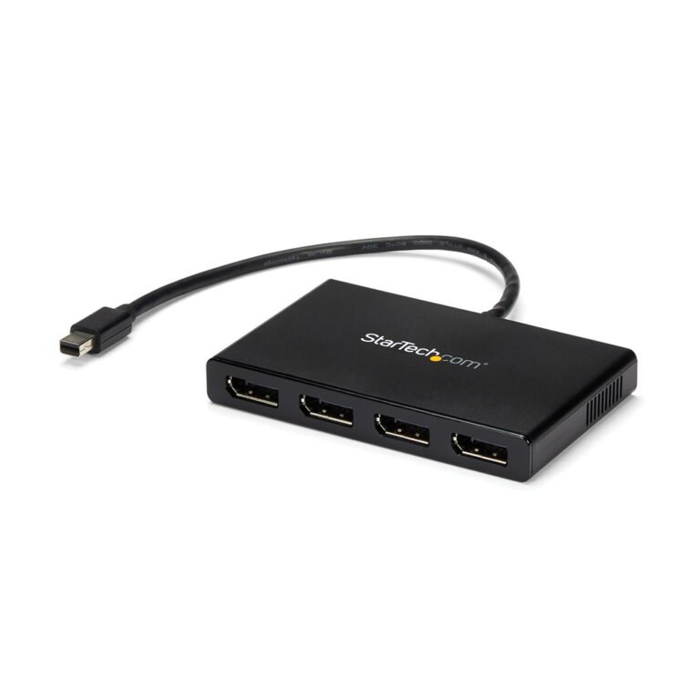 StarTech.com 4-Port Multi Monitor Adapter - Mini DisplayPort to DisplayPort MST Hub - 4x 1080p - Video Splitter for Extended De