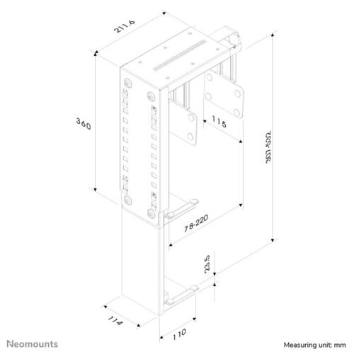 Neomounts CPU-D100SILVER CPU holder - max 30 kg - universal - Image 2