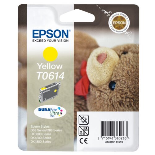 Epson Teddybear Singlepack Yellow T0614 DURABrite Ultra Ink - Image 3