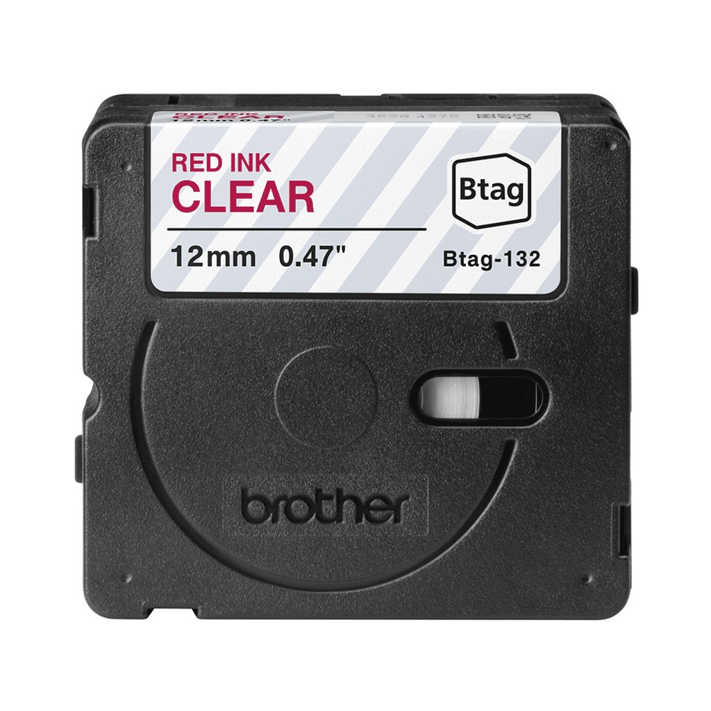 Brother BTAG-132 label-making tape Red on transparent - Image 2