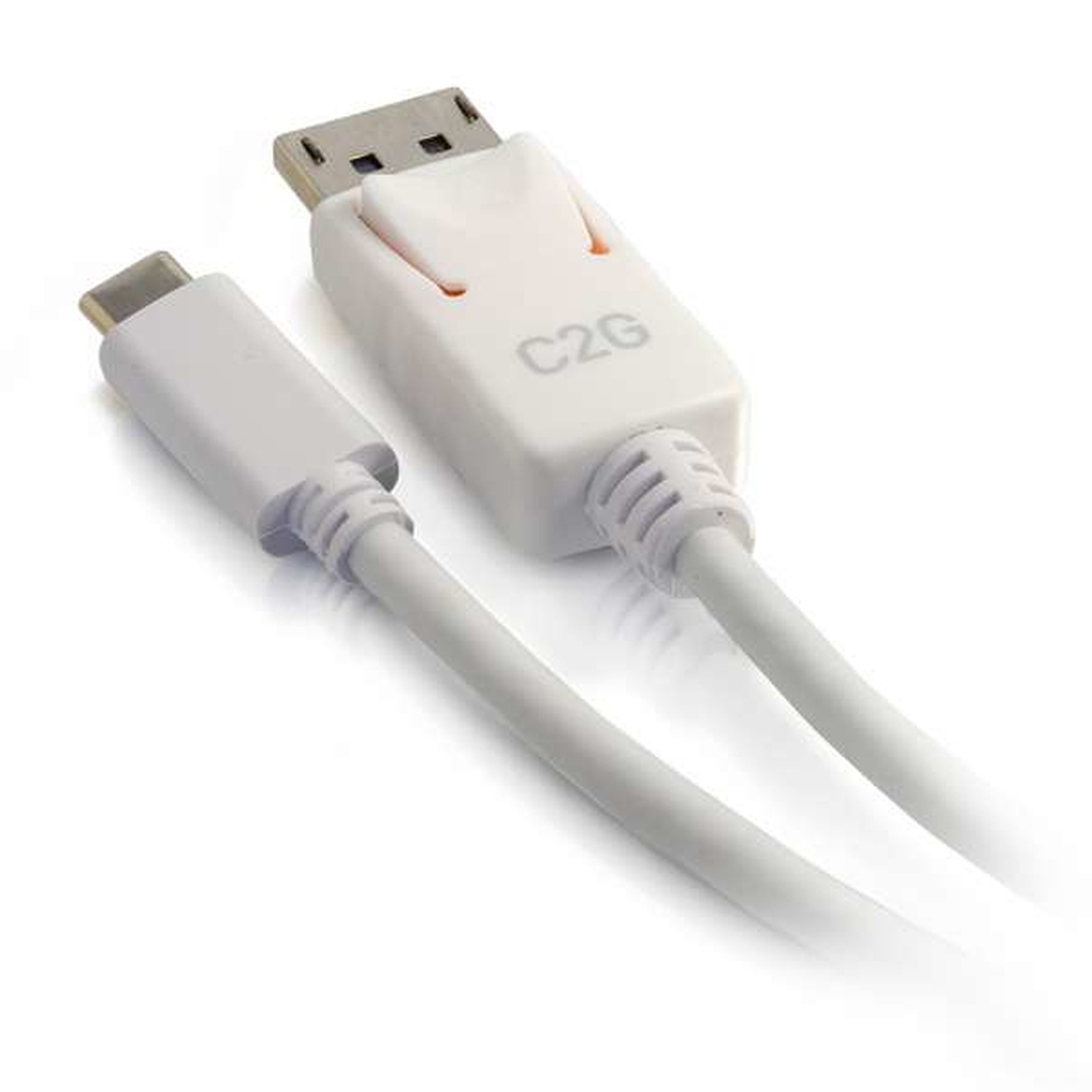 C2G 0.9m (3ft) USB C to DisplayPort Adapter Cable White - 4K Audio / Video Adapter - Image 2