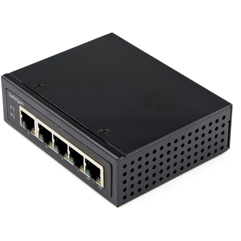 StarTech.com Industrial 5 Port Gigabit PoE Switch - 30W - Power Over Ethernet Switch - Hardened GbE PoE+ Unmanaged Switch - Rug