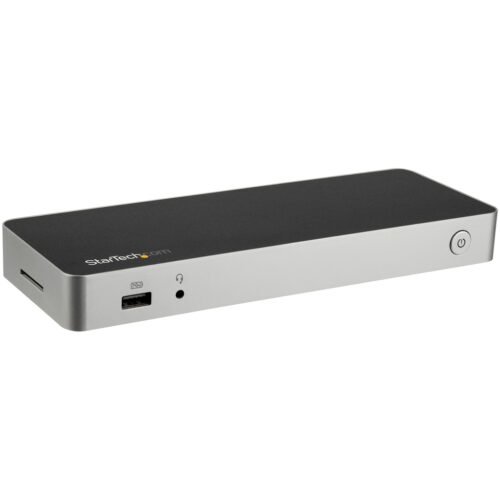 StarTech.com USB C Dock - Dual Monitor HDMI & DisplayPort 4K 30Hz - USB Type-C Laptop Docking Station 60W Power Delivery, SD, 4