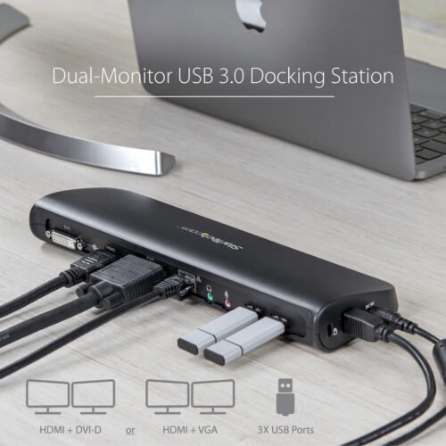 StarTech.com Dual-Monitor USB 3.0 Docking Station with HDMI & DVI/VGA~Dual Monitor USB 3.0 Laptop Docking Station with HDMI/DVI - Image 6