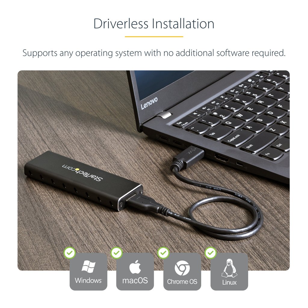 StarTech.com M.2 SSD Enclosure for M.2 SATA SSDs - USB 3.0 (5Gbps) with UASP - Image 15
