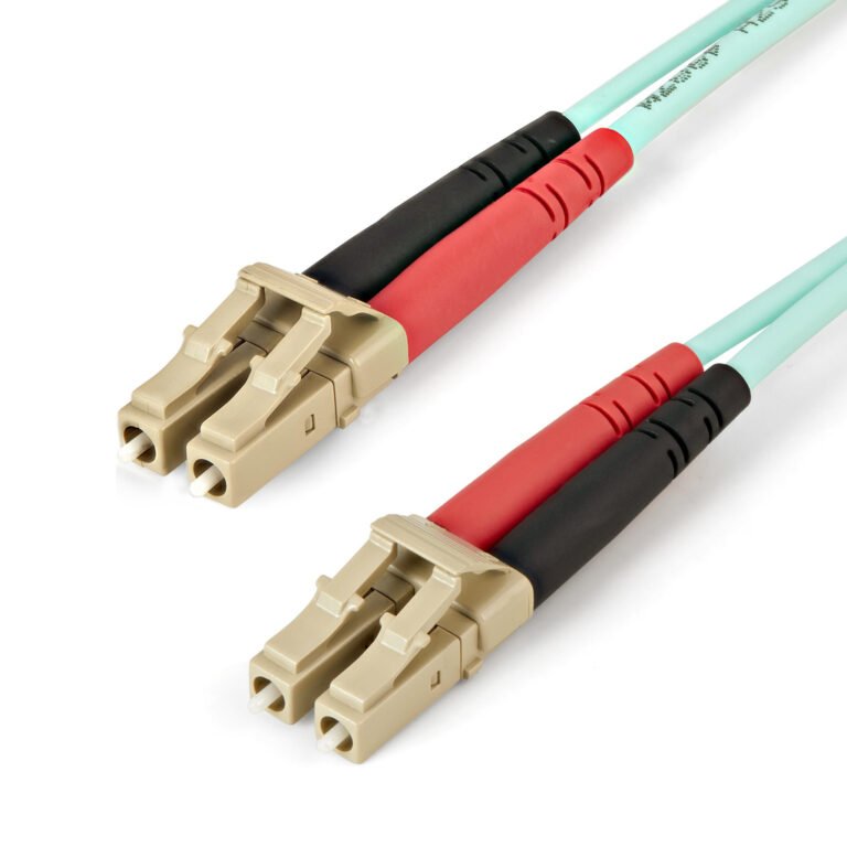StarTech.com 1m (3ft) LC/UPC to LC/UPC OM4 Multimode Fiber Optic Cable, 50/125µm LOMMF/VCSEL Zipcord Fiber, 100G, Low Insertio