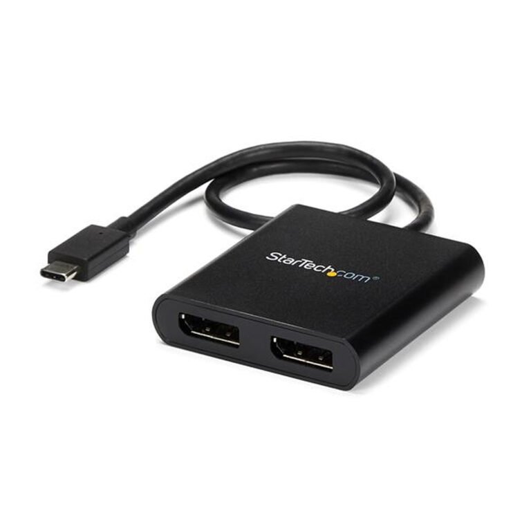 StarTech.com USB-C to Dual DisplayPort 1.2 Adapter, USB Type-C Multi-Monitor MST Hub, Dual 4K 30Hz/1080p 60Hz DP Laptop Display