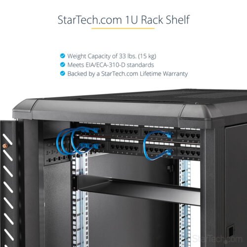 StarTech.com 1U Server Rack Shelf, Universal Rack Mount Cantilever Tray for 19" Network Equipment Rack/Cabinet, Heavy Duty Stee - Image 11