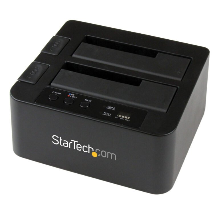 StarTech.com Dual Bay Hard Drive Duplicator, Standalone USB 3.0 (5 Gbps) / eSATA to 2.5/3.5" SATA III HDD/SSD Cloner/Copier, Ha