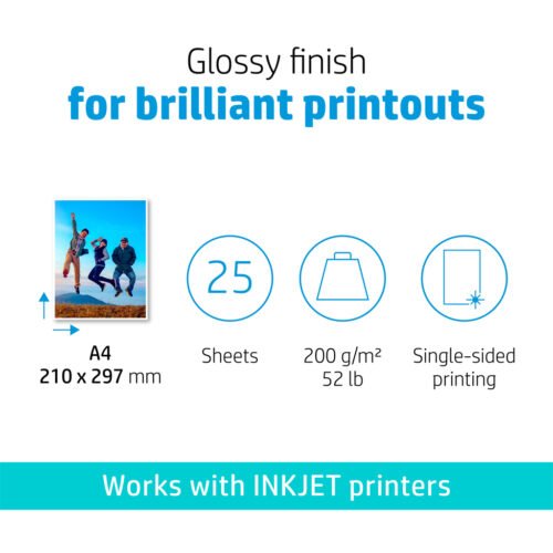 HP Everyday Photo Paper, Glossy, 200 g/m2, A4 (210 x 297 mm), 25 sheets - Image 4