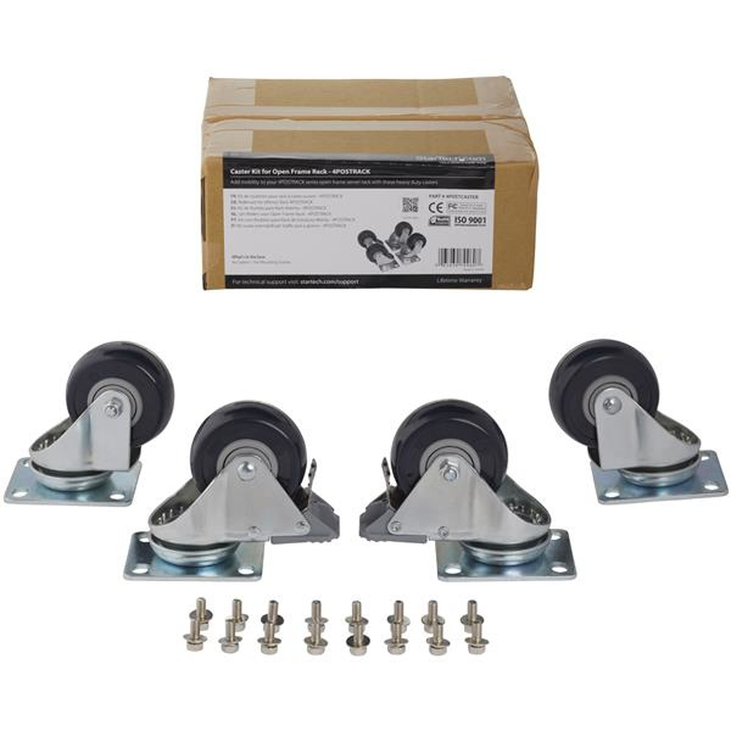 StarTech.com Caster Kit for Open Frame Rack - 4POSTRACK - Image 4