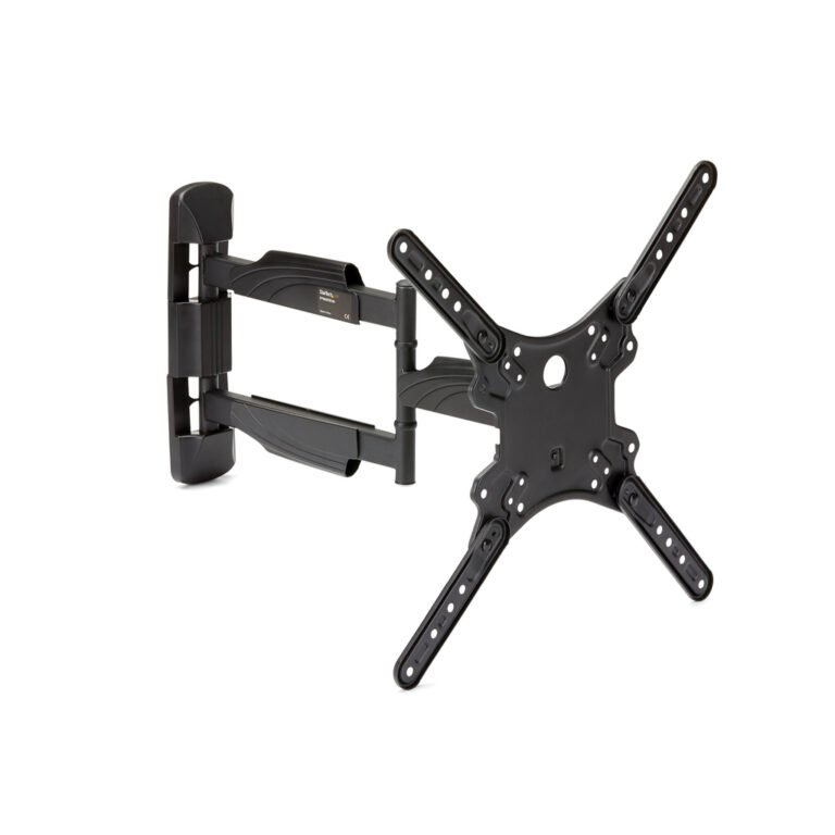 StarTech.com Full Motion TV Wall Mount - 32-55 inch (77lb/35kg) VESA Displays - Low Profile Universal Flat Screen TV Wall Mount