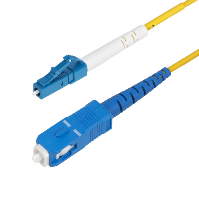 StarTech.com 15m (49.2ft) LC to SC (UPC) OS2 Single Mode Simplex Fiber Optic Cable, 9/125µm, 40G/100G, Bend Insensitive, Low I