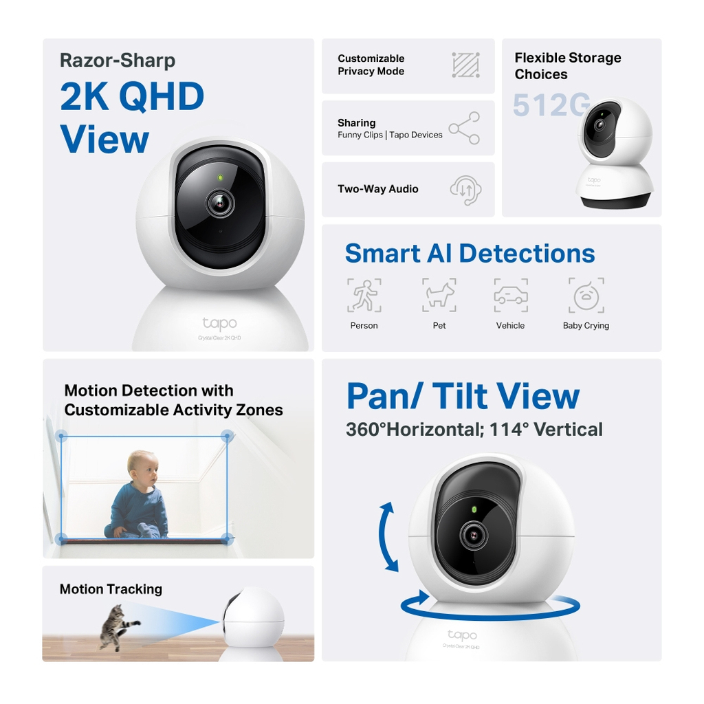 TP-Link Tapo Pan/Tilt AI Home Security Wi-Fi Camera - Image 2