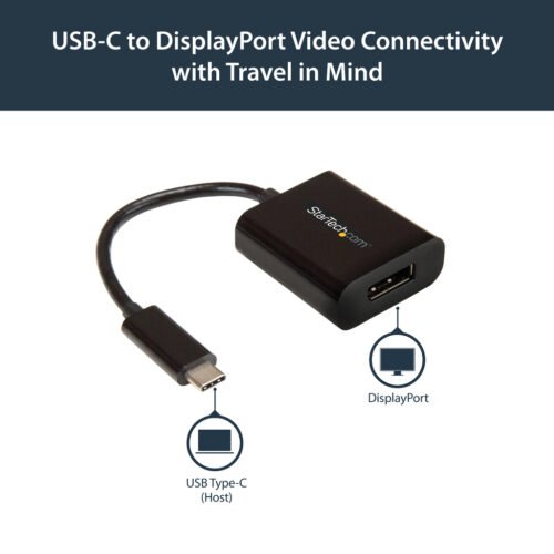 StarTech.com USB C to DisplayPort Adapter - 4K 60Hz/8K 30Hz - USB Type-C to DP 1.4 HBR2 Adapter Dongle - Compact USB-C (DP Alt - Image 5