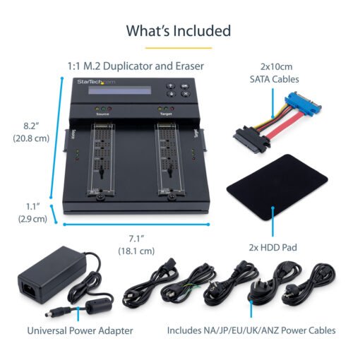 StarTech.com Standalone M.2 SATA & M.2 NVMe Duplicator and Eraser - HDD/SSD Cloner/Wiper for M.2 PCIe AHCI/NVMe, M.2 SATA, 2.5/ - Image 15