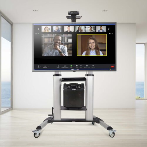 StarTech.com Rolling TV Cart/Stand On Wheels For 60-100inch Flat Screens Up To 220lb (100kg), Height Adjustment via Hand Crank, - Image 13