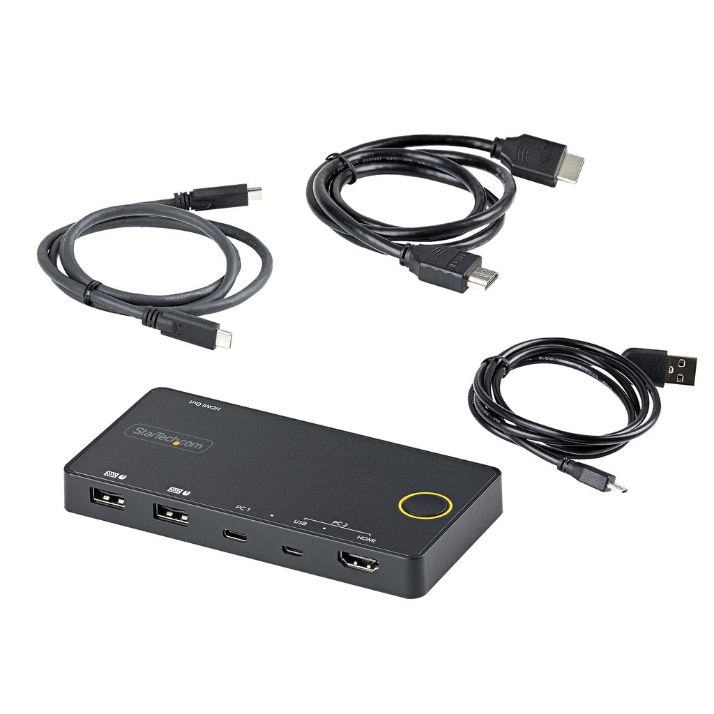 StarTech.com 2 Port Hybrid USB-A + HDMI & USB-C KVM Switch - Single 4K 60Hz HDMI 2.0 Monitor - Compact Desktop and/or Laptop HD - Image 10